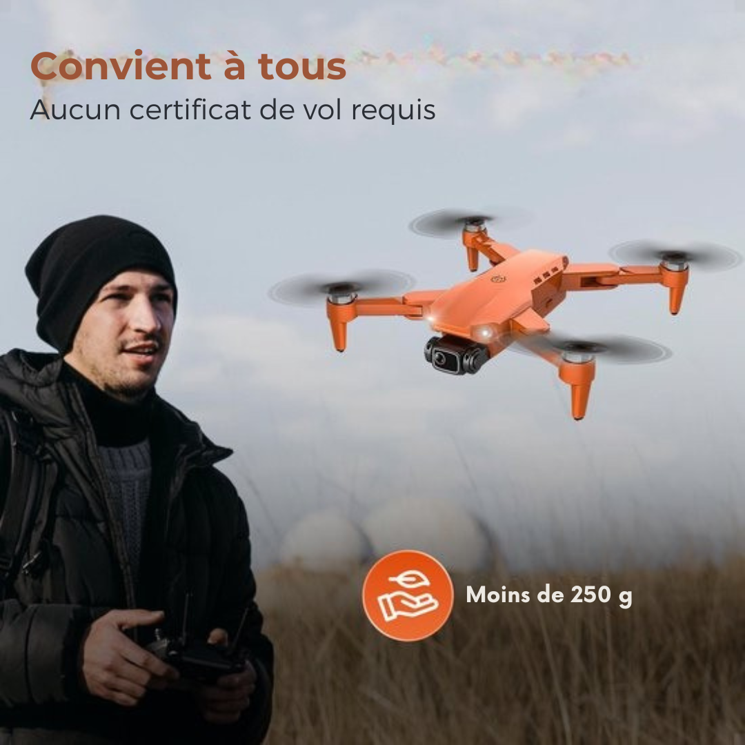 PuroTech Ultra Smart Drone - Caméra UHD 4K - Drone avec caméra pour extérieur/intérieur - Double caméra Full HD 4K - Zoom 50x - 3 batteries - 84 minutes de vol - Photo - Vidéo - Quadcopter