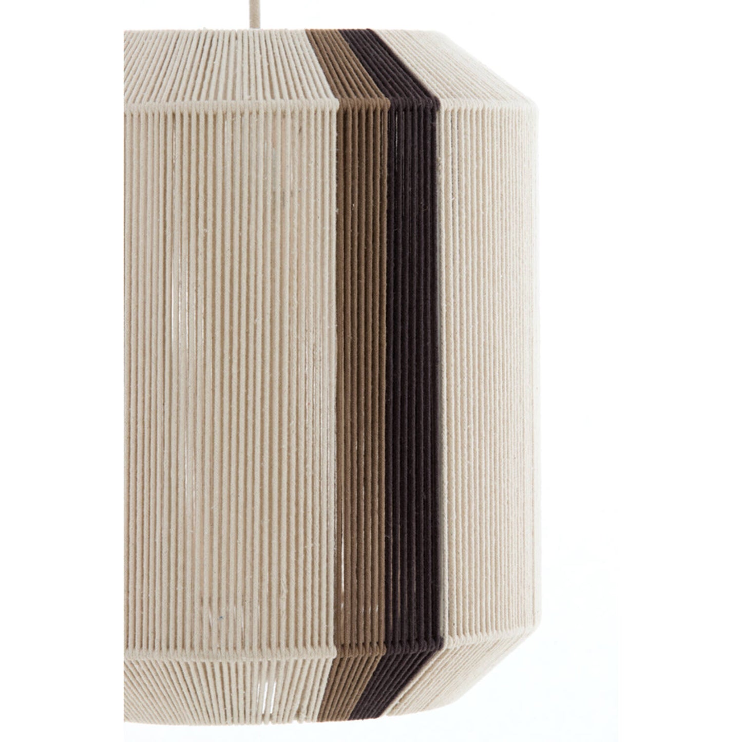 Suspension Light & Living Kozana – Ø 36 x 43 cm – Lampe en tissu élégante, couleur crème/marron foncé – Luminaire rond créant une ambiance chaleureuse pour le salon – Source lumineuse non fournie – E27