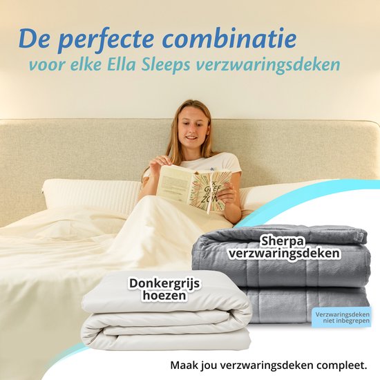 Housse pour la couverture d'aggravation d'Ella 135 x 200 CM - 7 KG & 9 KG - Housse en 100% coton biologique - Blanc biologique
