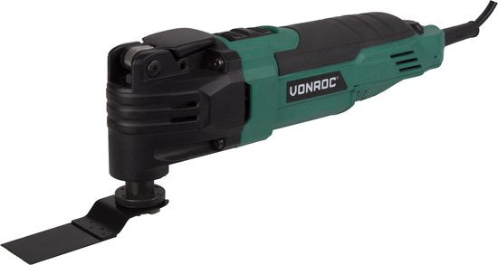 VONROC Outil multifonction oscillant - 300W - système de changement rapide, vitesse variable - 61 accessoires inclus