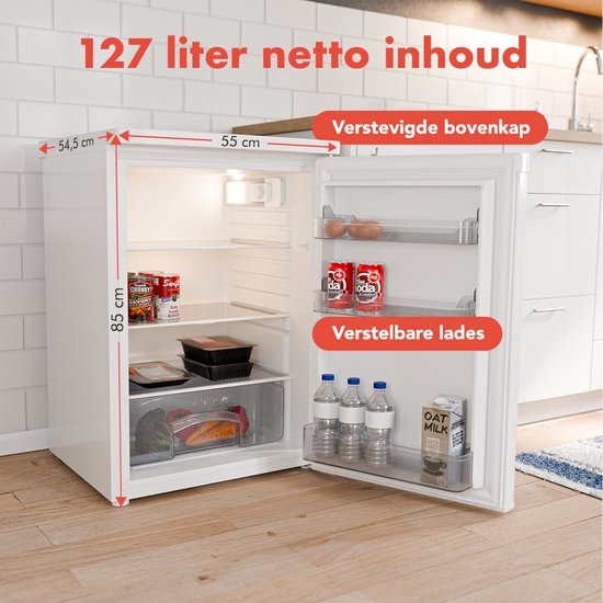 KitchenBrothers Réfrigérateur - 127L - Blanc