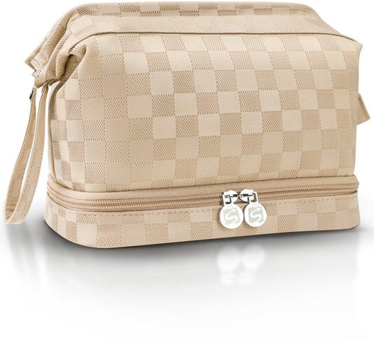 Skycases Travel Essentials - Trousse de toilette et de maquillage - Imperméable et compacte - Convient pour le voyage et l'usage quotidien - Unisexe - Or