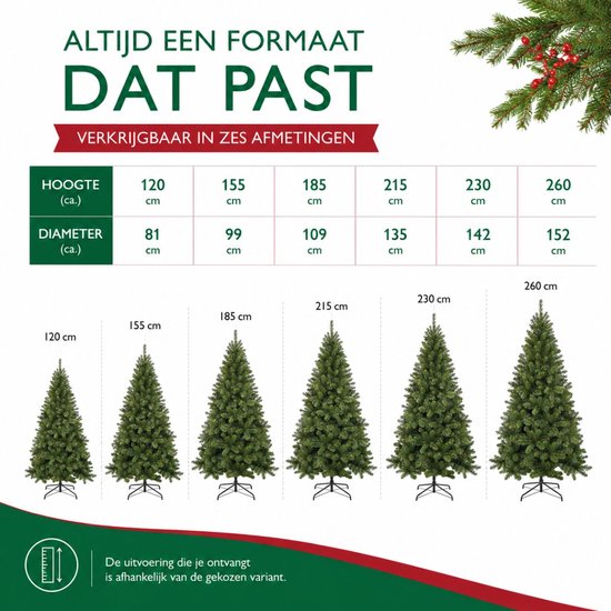 Sapin de Noël Triumph Tree Tuscan - Décoration de Noël en plastique pour l'intérieur, au rendu volumineux - Sapin artificiel en PVC avec 488 branches de sapin - Style classique - H 185 x Ø 109 cm - Vert