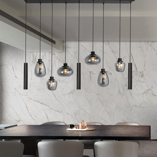 Steinhauer - lampe suspendue - Reflexion - noir - verre métal - lampe design - E27 GU10 - 3796ZW