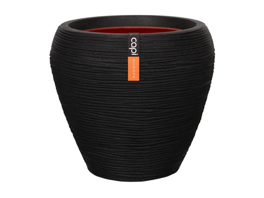 Capi Europe Pot de fleurs Rib NL - Ronde Taper - 42 x 38 cm - Noir