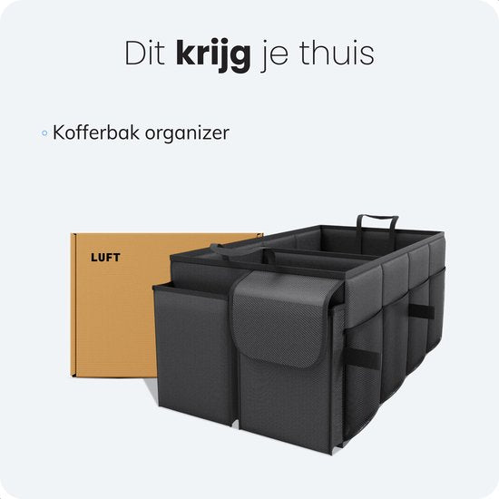 Boîte de rangement pour coffre de voiture - Organisateur - Accessoires - Pour la voiture - Organisateur voiture - Sac - Siège arrière - Noir - Luft