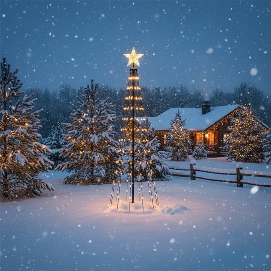 Arbre LED avec 550 lumières 300cm, blanc chaud