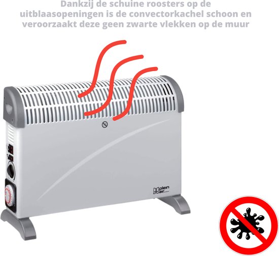 Convecteur Plein Air TC-T24 - 3 niveaux de chaleur - 2000W - Jusqu'à 20m² - Thermostat réglable
