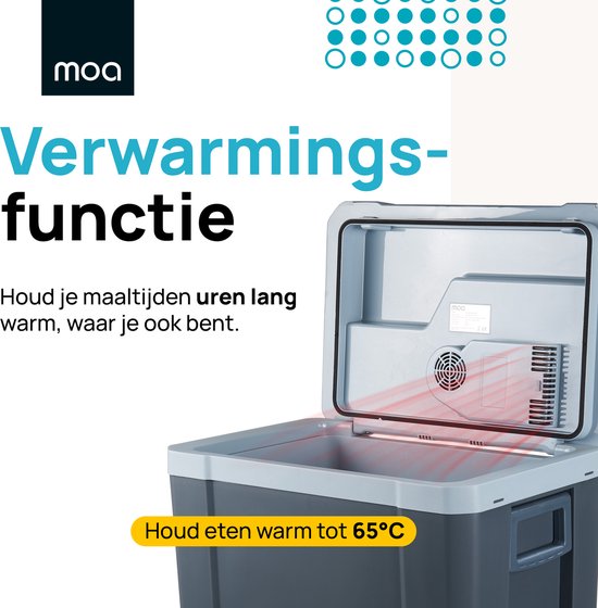 MOA Coolbox électrique 12v 230 volt - Coolbox 40L - Frigobox - Réfrigérateur de camping - Voiture et camping - Gris