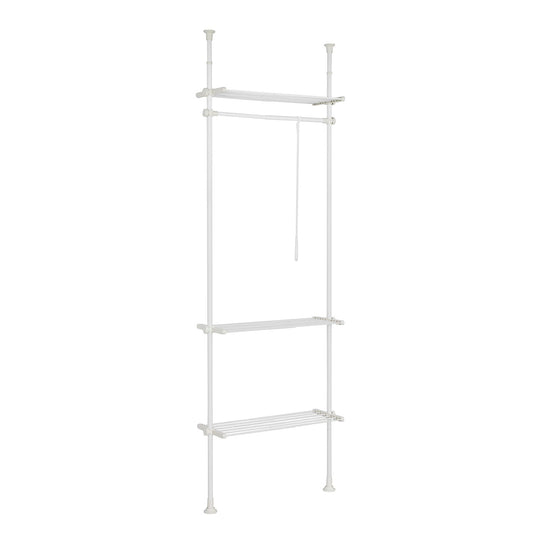 SoBuy Porte-vêtements - avec étagères de rangement - 80 x 27 x 300 cm - Blanc