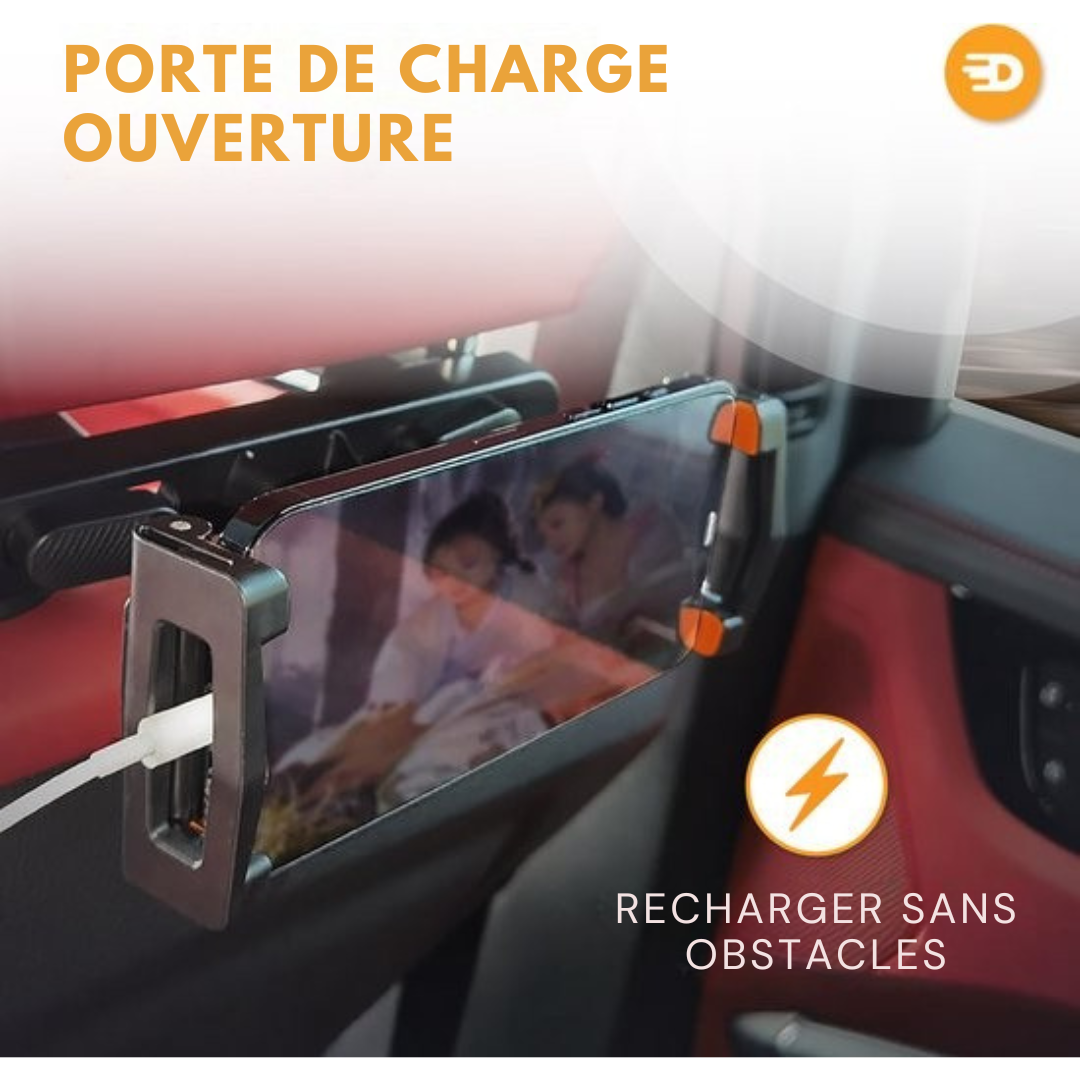 Porte-tablette de luxe pour voiture - Appui-tête - Rotation à 360 degrés - Convient pour tablette, téléphone et autres - noir