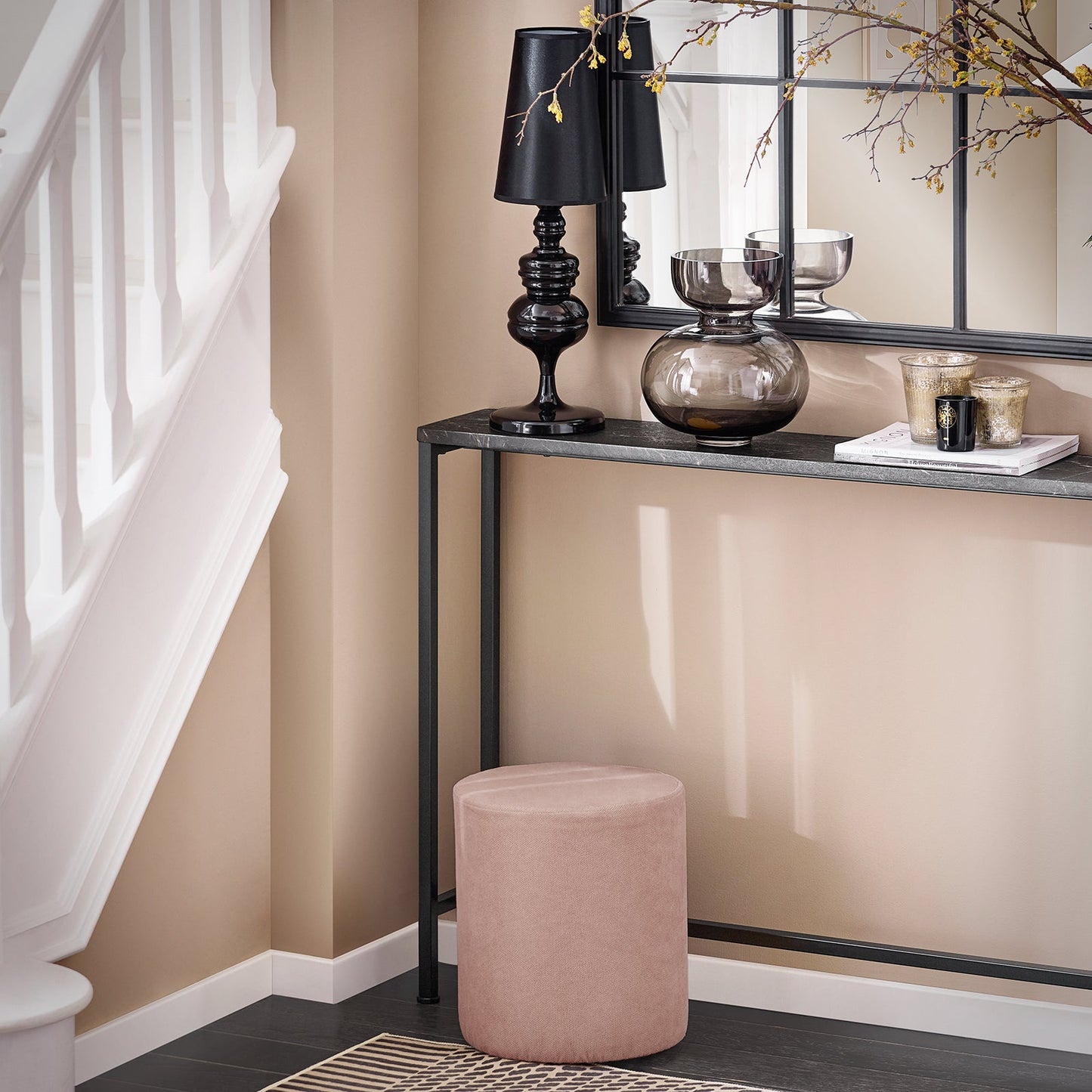 SoBuy FSB19-XL-SCH Table console noire avec plateau en MDF et structure en fer - 120 x 20 x 80 cm