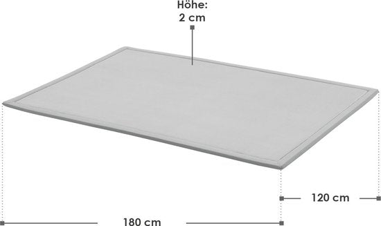 Tapis de jeu Velvety Soft / Tapis d'enfant Maila - 180 x 120 cm - Gris