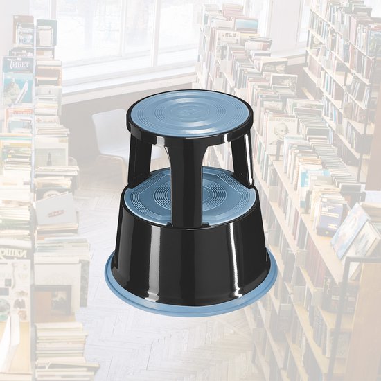 BRASQ Tabouret de marche Premium Noir - Capacité 150 kg - Tabouret de marche - Pied d'éléphant - Tabouret de bureau - Escalator - Tabouret - Métal