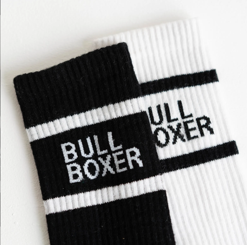 Chaussettes Bullboxer pour hommes, blanc/noir - Lot de 2 - Taille 35-38