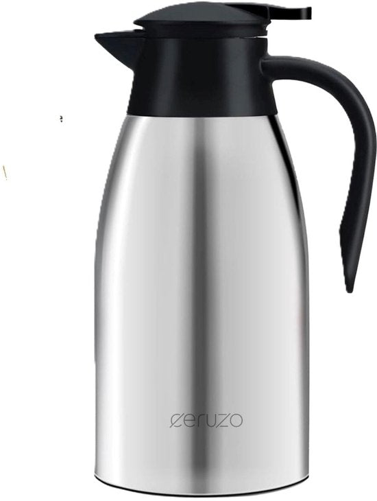Ceruzo Thermos en acier inoxydable - 1,8 litre - Double paroi - Etanche - Boissons chaudes et froides - 28x13 cm