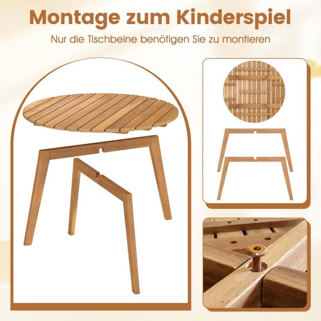 Table d'appoint ronde Coast en bois d'acacia – Ø 62 x 40 cm – Naturel