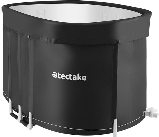 tectake® Baignoire de glace Espoo - Ice Bath - Baignoire avec siège - 105 x 70 x 66 cm - 375 litres - Baignoire de bain glacé pliable avec armature en aluminium et housse de protection - Triple isolation - Sac de transport et coussin d'eau inclus