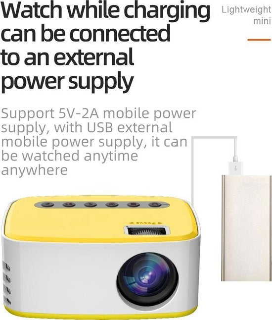 Fuegobird Smart Mini Projecteur - Support de téléphone mobile sans fil même écran