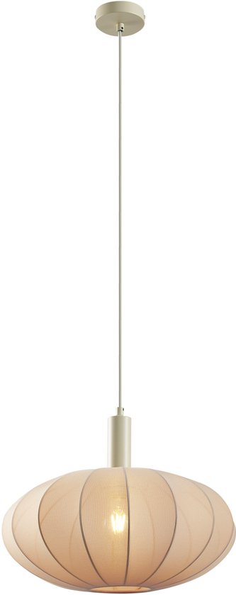 QAZQA bida - Suspension Japandi - 1 source lumineuse - Ø 42 cm - Beige - Salon | Chambre | Cuisine