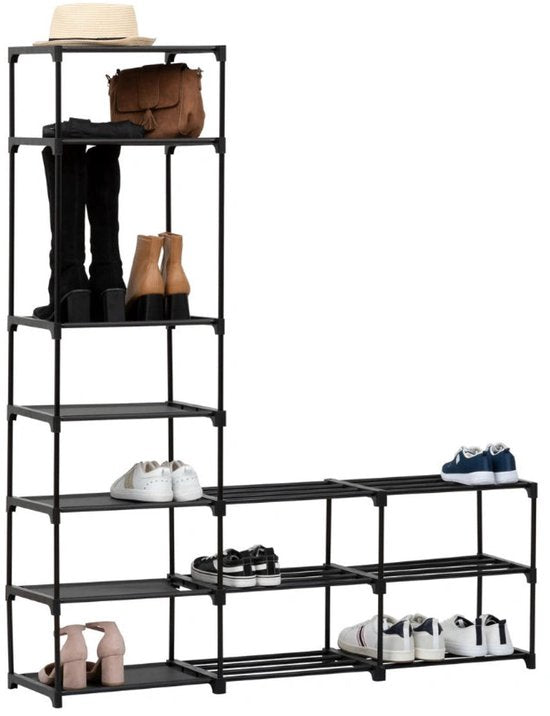 Étagère à chaussures modulaire à 8 étages pour 32 paires Five® - Noir - Facile à monter