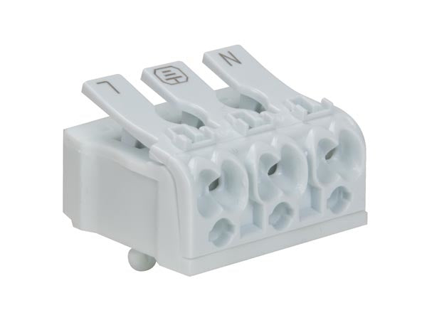 Borne sans vis - Generic - 3P/20A, 0.5-2.5 Mm², (5 pcs.) - blanc
