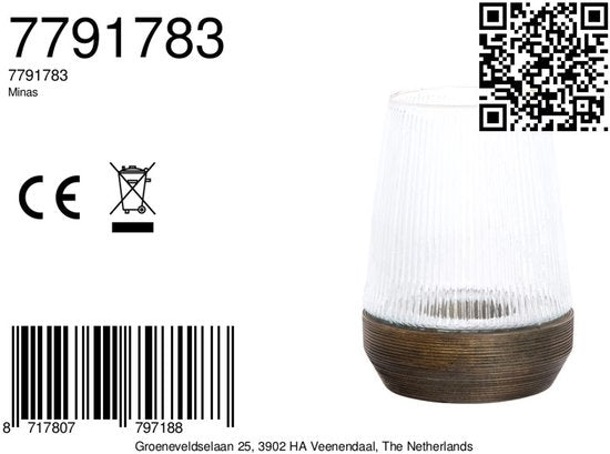 Light & Living - Photophore MINAS - Ø 22 x 30 cm - Marron