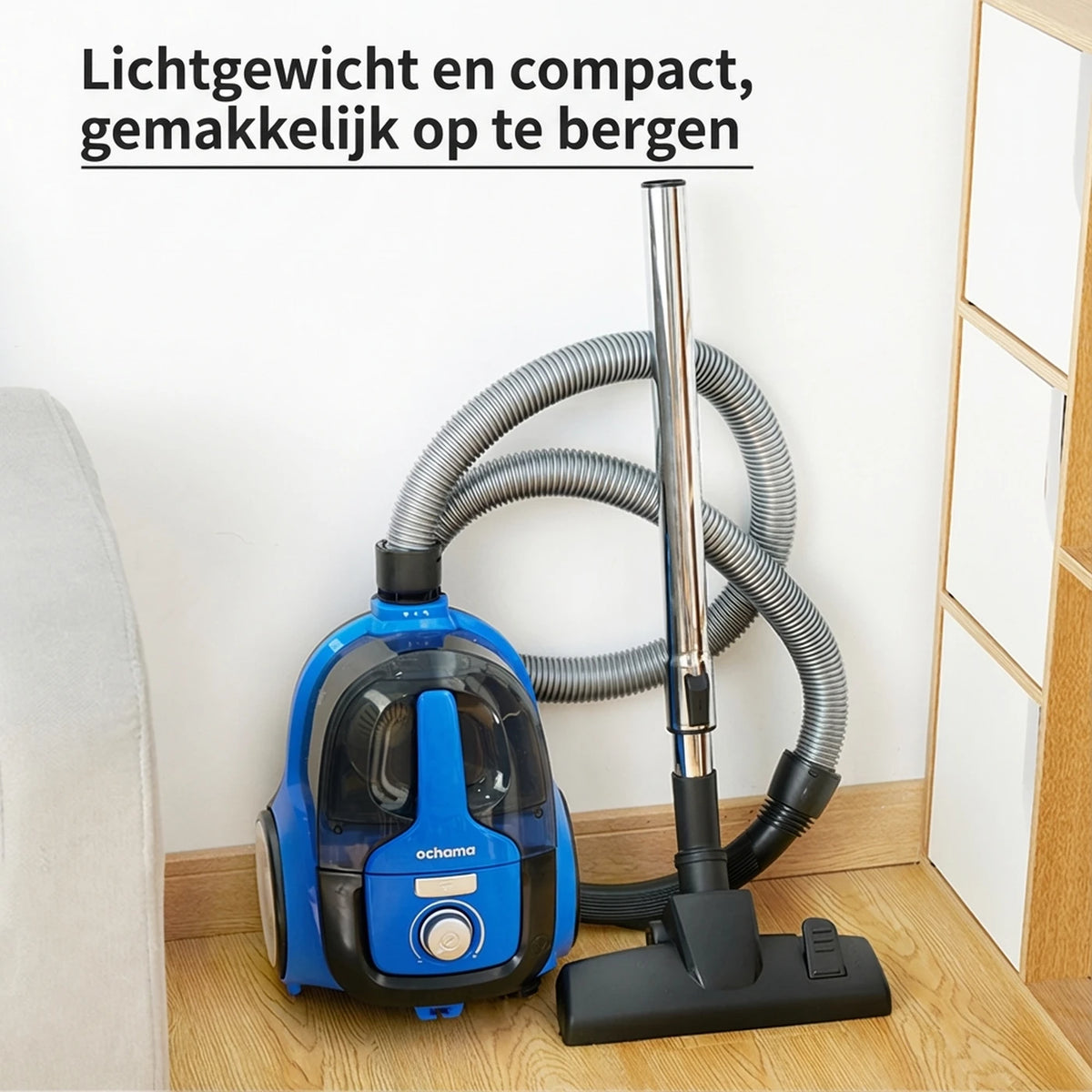 Aspirateur filaire multifonction Ochama 800 W – 17,5 kPa – 1,1 L – Enrouleur de cordon automatique – Filtre lavable