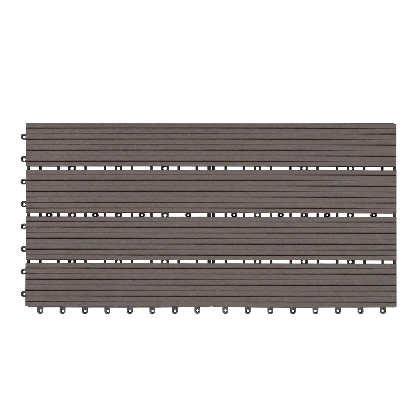 Dalles de terrasse WOLTU en WPC - aspect bois - système d'assemblage par clic - 30 x 60 cm - brun café - 12 pièces (2 m²)