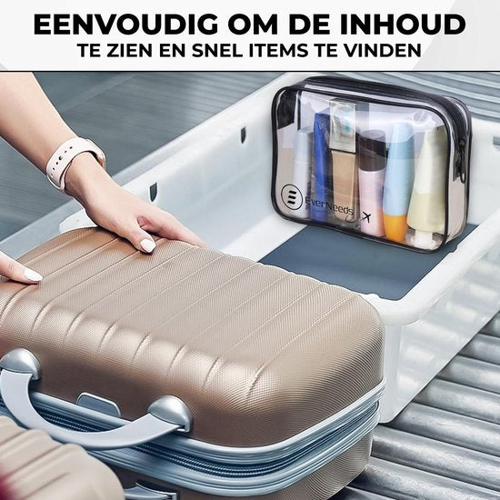 EverNeeds Trousse de toilette - Transparent - Femmes et hommes - Organisateur - 2 pièces