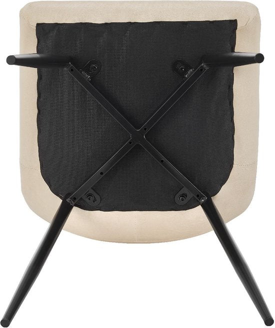 Chaises de salle à manger en acier Blanca - Lot de 2 - Beige - Velours