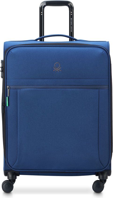 Valise souple – Delsey x Benetton – Polyester robuste – Extensible – TSA – 65 cm – Bleu foncé