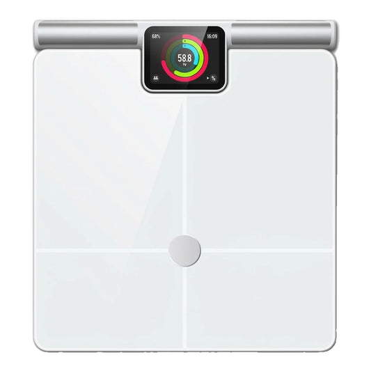 Pèse-personne intelligent à 8 électrodes pour l'analyse corporelle - 33,15 × 30,15 × 3,4 cm - 180 kg - Écran couleur TFT - Wi-Fi et Bluetooth