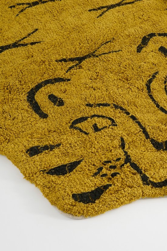Tapis Chambre d'enfant - Tapis Jungle - Tigre - 180 x 120 cm - Jaune