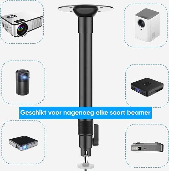 Strex Beamer Tripod - Support Beamer - Support plafond pour Beamer - Réglable - 26/40 CM - Capacité de charge 5KG