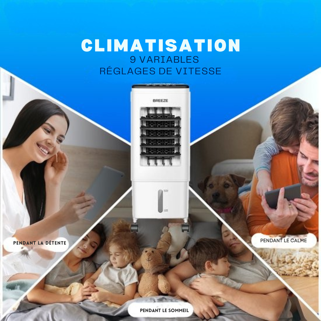 Rafraîchisseur d'air Breeze pour chambre à coucher - Rafraîchisseur d'air mobile sans tuyau de vidange