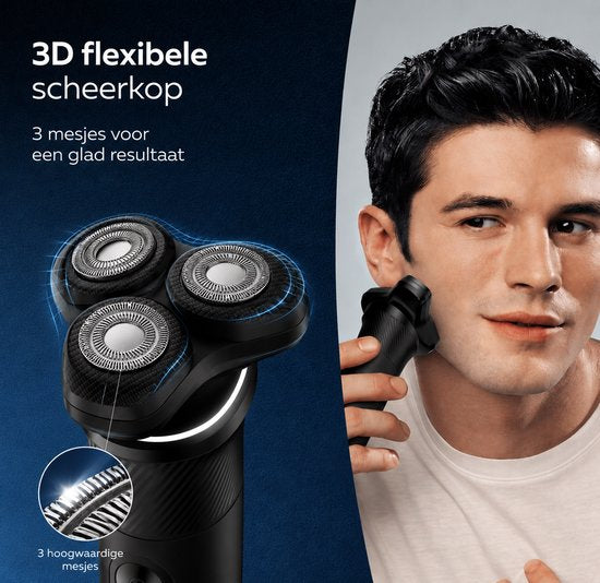 Rasoir pour hommes 3-en-1 - Avec tondeuse et tondeuse pour nez - Rasoir électrique - Rasage sur peau sèche ou humide - Tondeuse à barbe