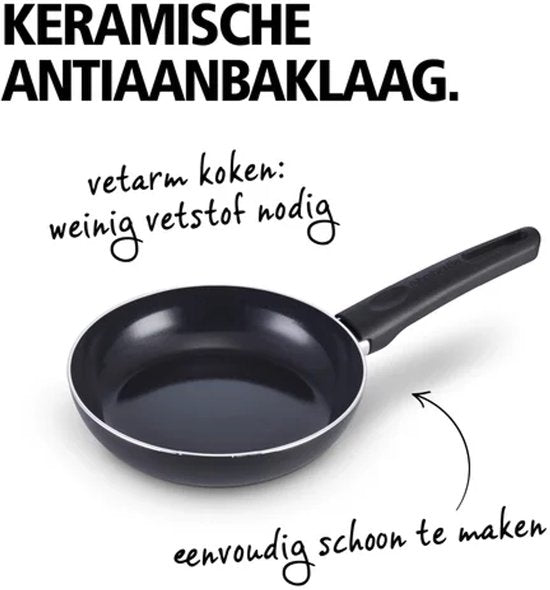 Brabantia Cooking Pleasure set - 7 pièces - Induction - Revêtement antiadhésif en céramique - 100% sans PFAS - Noir