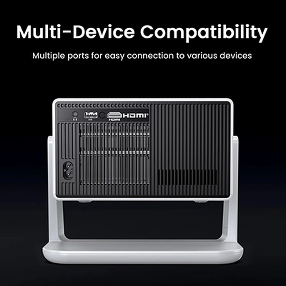 Projecteur intelligent FunFlix - Wi-Fi 6 et Bluetooth 5.2 - Résolution native 1080p avec prise en charge 4K - Dolby Audio - Écran de 200 pouces - Mise au point automatique