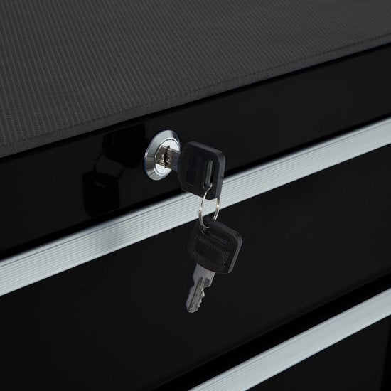 tectake® - Gereedschapswagen met 5 lades - zwart- 402797