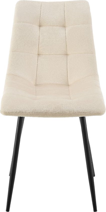 Chaises de salle à manger en acier Blanca - Lot de 2 - Beige - Velours