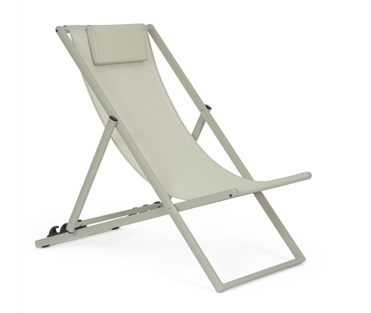Bizzotto Lounger Taylor Breeze 65 x 200 x 102 cm - Aluminium & Textile, Gris