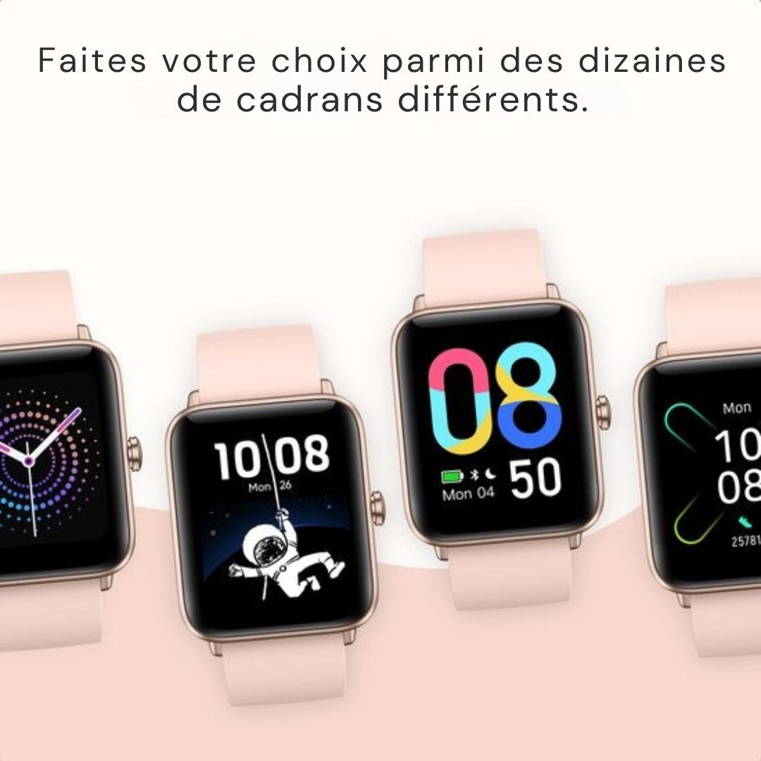 Montre connectée - MAOO BOOST Smartwatch - protecteur d'écran inclus - étanche - femmes - podomètre - rose
