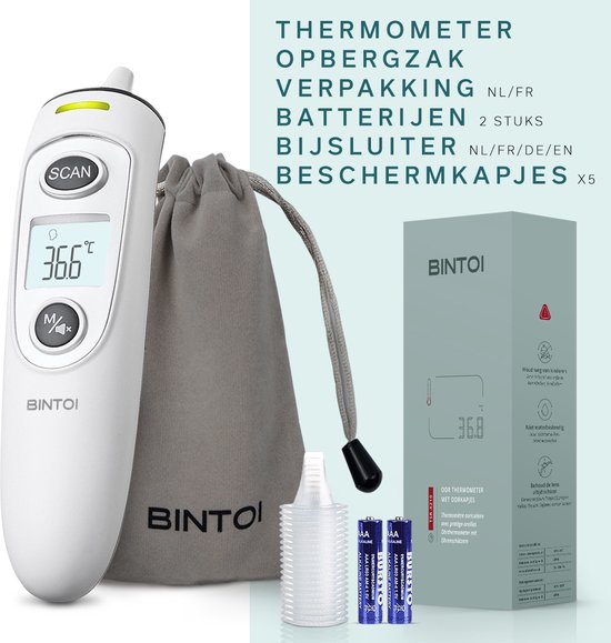 BINTOI X210 - Thermomètre auriculaire - Thermomètre de fièvre - Indicateur de température