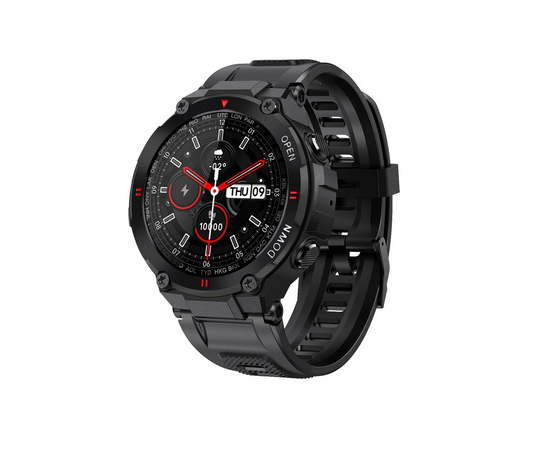 Montre connectée K22 - Nuvance - 45mm - Ecran tactile - Etanche IP67 - Hommes, femmes et enfants - iOS & Android - Noir