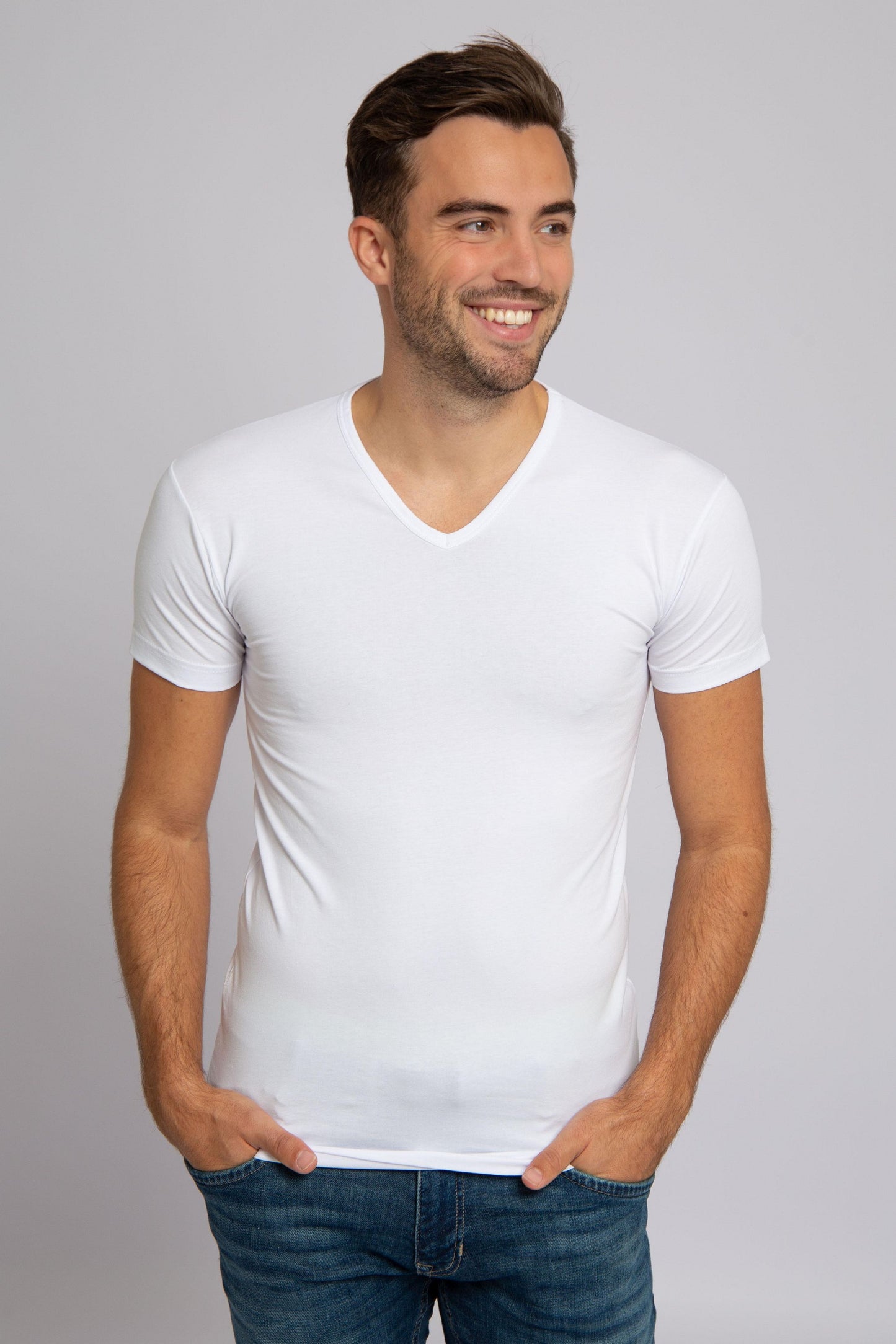 Alan Red Oklahoma T-shirt Stretch - Col en V - Blanc - Taille XXL - 93% coton -.