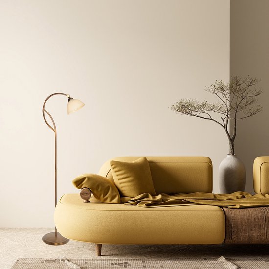 Anthea 4330BR : lampadaire classique en bronze avec verre effet marbre, hauteur 140 cm, Steinhauer