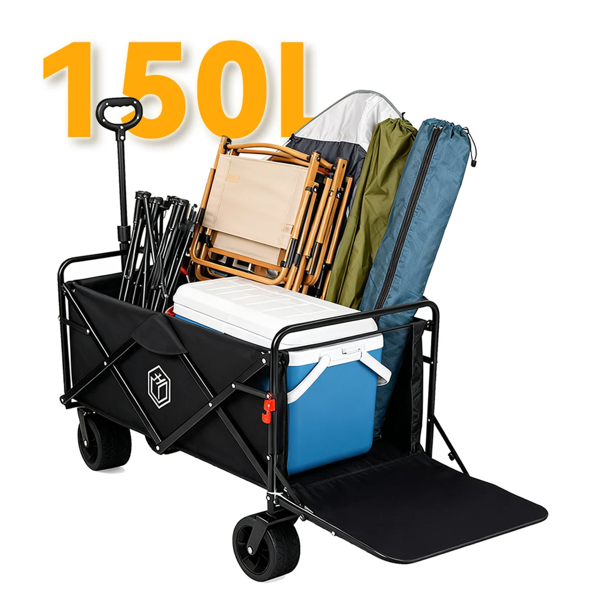 Chariot tout-terrain Ochama 150 L - Hayon arrière - Capacité de charge jusqu'à 260 kg