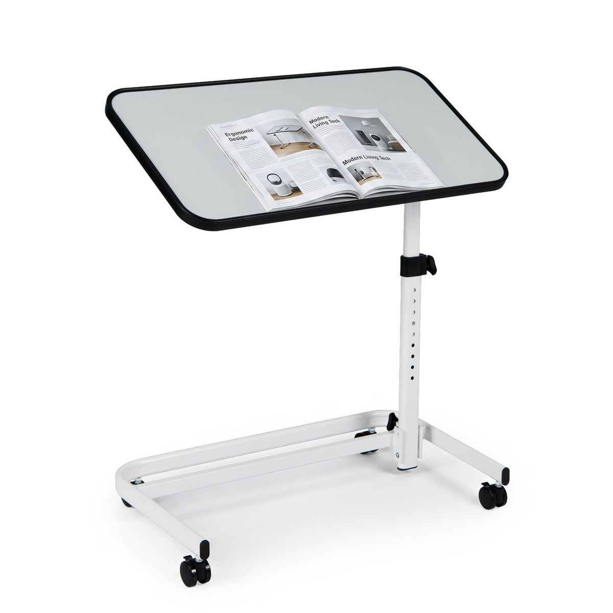 Table de lit mobile Coast - hauteur réglable - plateau inclinable - blanc