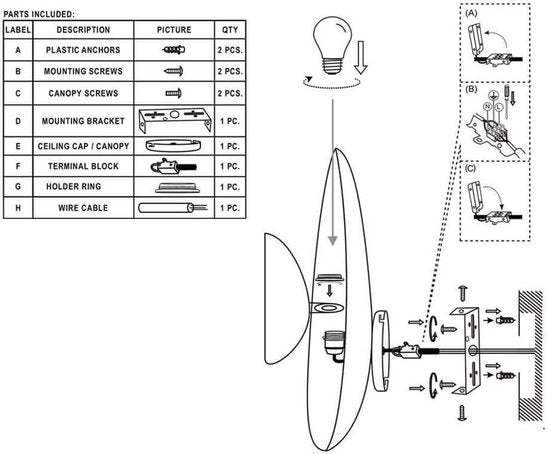 Anne Lighting applique Brassi - bronze - métal - 3680BR